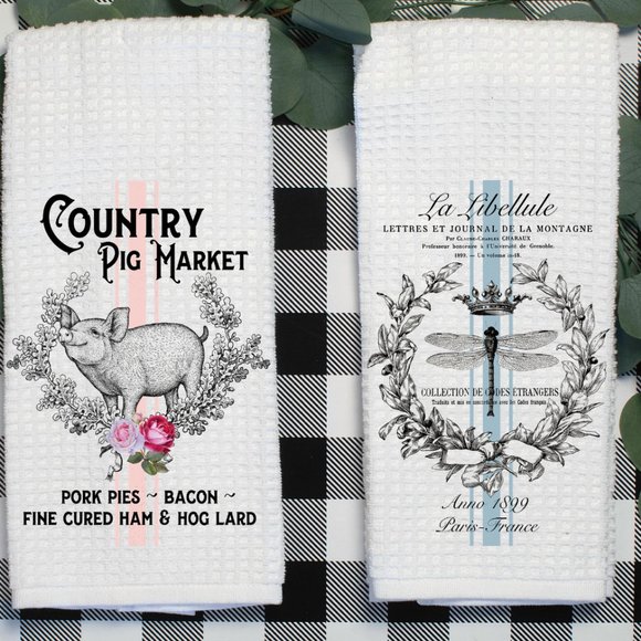 French Country Hand Towels, Set of 2 - Picture 2 of 3